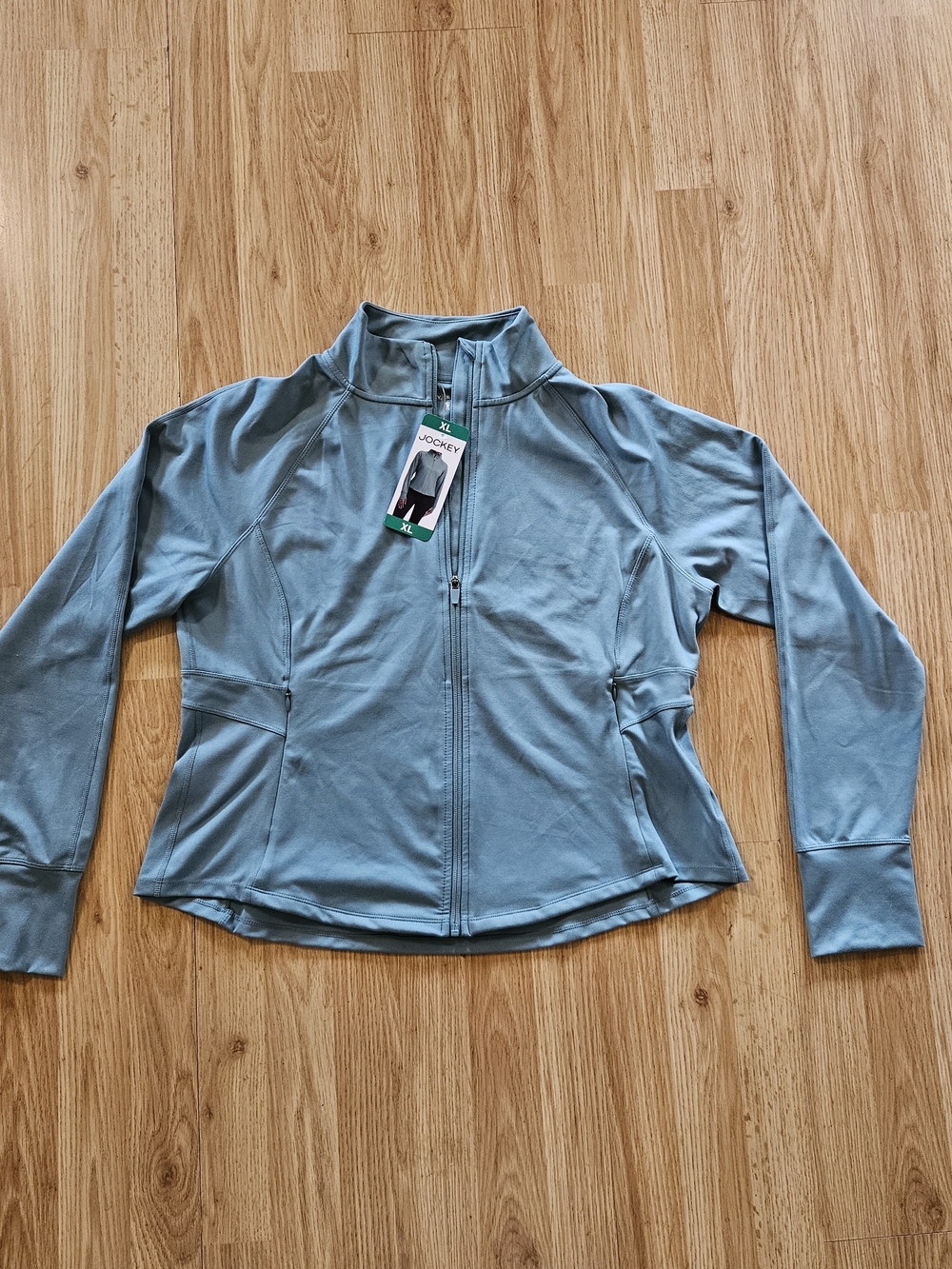 NWT Jockey Women’s Arctic Blue Full-Zip Yoga Jacket Size XL